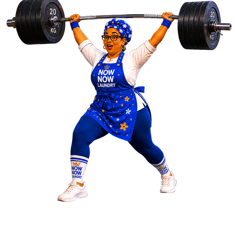 Auntie lifting weights — heavy lifting handled